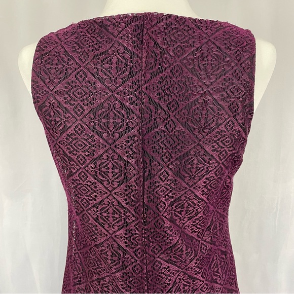 Vintage DBYLtd 20’s Short Sleeve Flapper Gatsby Mini Fringe Dress M Purple Black - Picture 7 of 12